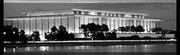 [Black and white photo of the Kennedy Center.]